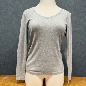Ralph Lauren Sport Long Sleeve V-Neck‎ Pima Cotton Top XL *FLAW